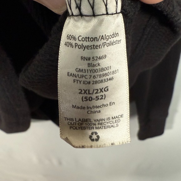 George Shirt Men Size 2XL (chest 52") Black Henley Heavyweight Long Sleeve - Picture 4 of 7